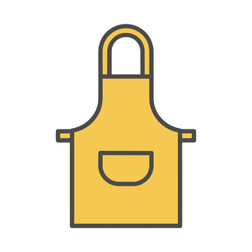 Yellow apron with pocket icon