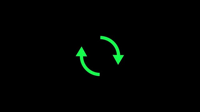 Circle arrow refresh and reload icon animation with progress loading bar