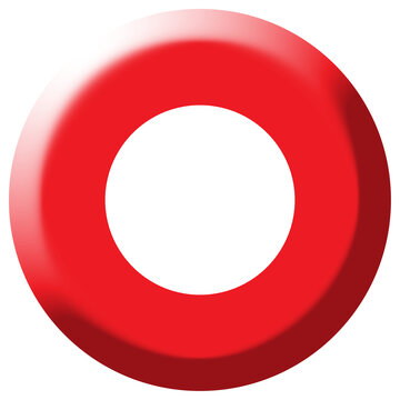 Red Ring Circle Round Frame Border Blank UI Badge Icon Vector Isolated

