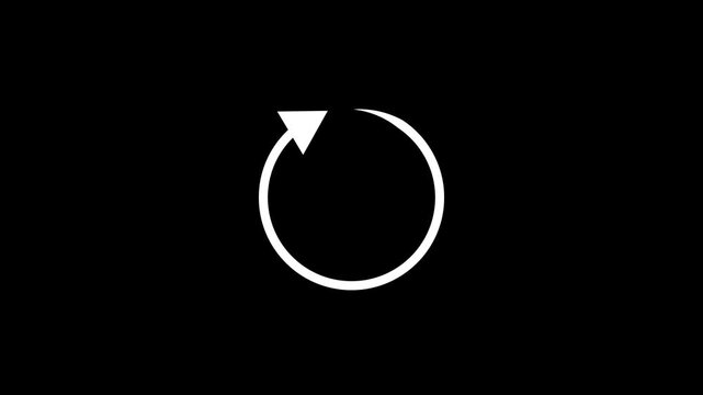 Circle arrow refresh and reload icon animation with progress loading bar