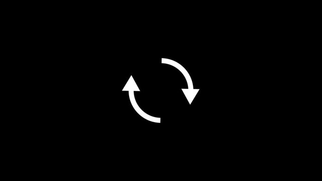 Circle arrow refresh and reload icon animation with progress loading bar