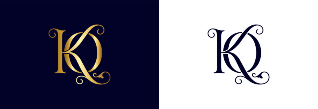 KQ monogram logo for elegant branding and luxury applications.
