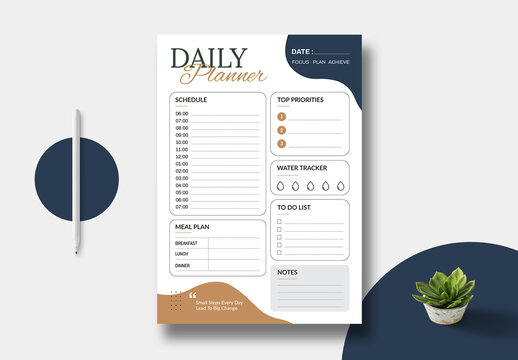 Daily Planner Template Layout
