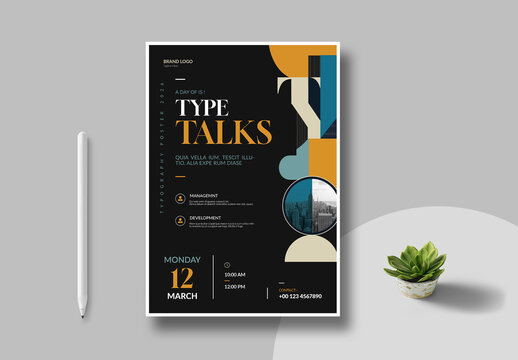 Typography Poster Template Layout
