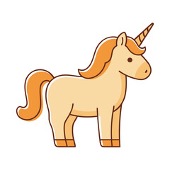 Cartoon unicorn with orange mane and tail © banana