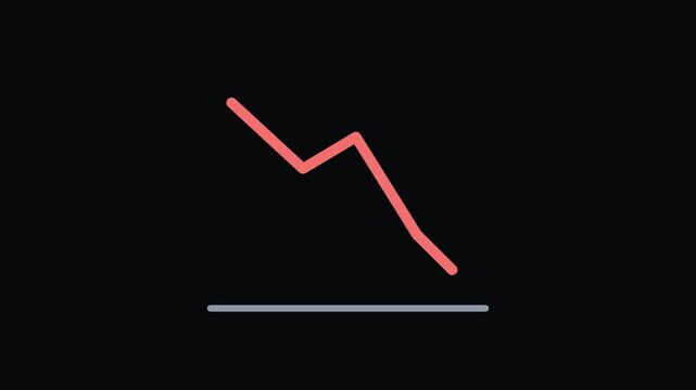 Loss fall Animated Line Icon Seamless Loop Motion Graphic Concept