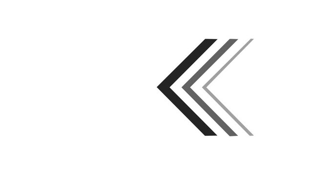 Right Chevron Arrow Icon for Next Step Interface Buttons isolated on transparent background direction arrow  motion animation with alpha.