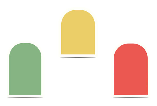 Colorful rounded rectangle shapes for design elements on transparent background
