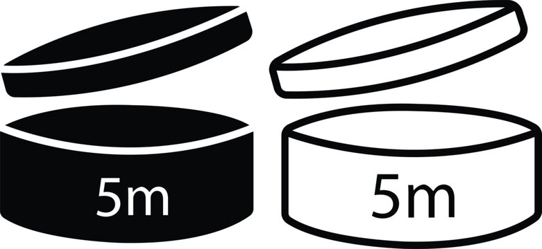 Period after opening PAO filled and outline icon set. 5 month 5m expiration symbols, open jar packaging mark for cosmetics label, beauty product shelf life and cosmetic tub vectors illustration.
