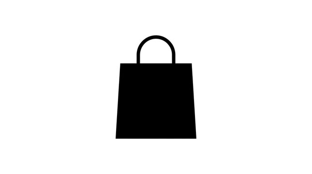 Simple black shopping bag with handles