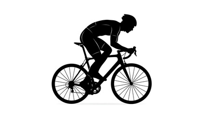 Fototapeta premium Cyclist riding a road bike silhouette style