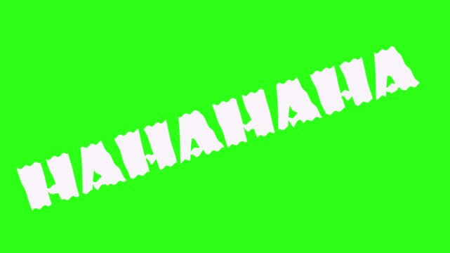 Shaking HAHAHA laughing text animation isolated on green screen. Perfect for comedy, humor, reaction videos, or memes. Chroma key