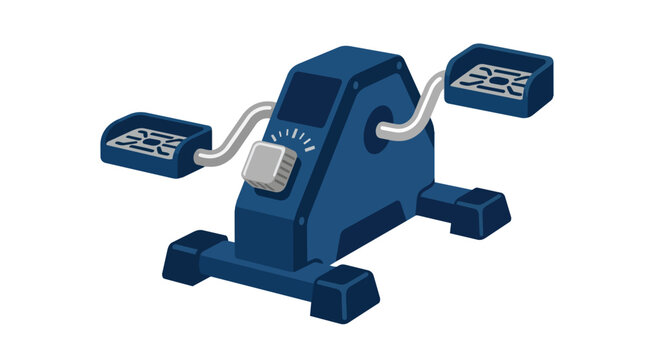 Portable mini pedal exerciser for physical therapy and low impact home fitness in modern vector illustration style for healthcare rehabilitation