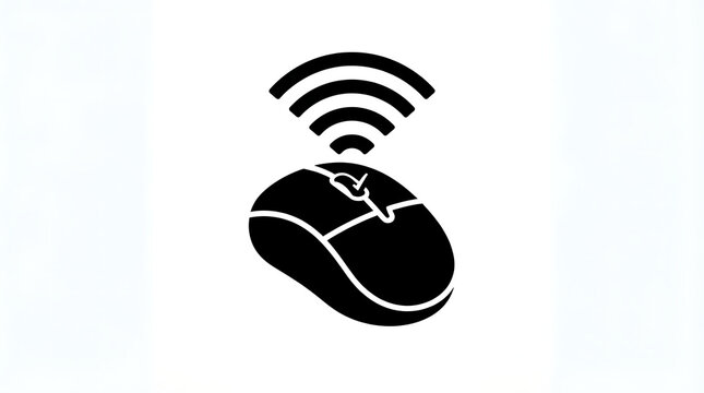 Wireless mouse with signal icon