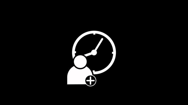 Man, and clock icon animation. man, and time relative concept related visual element