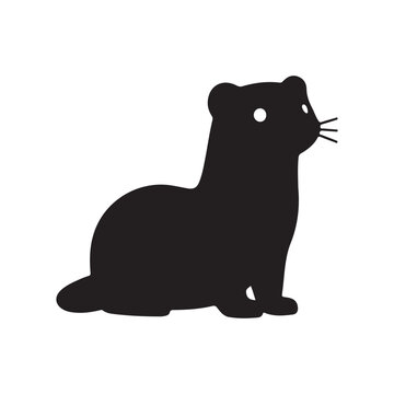 Black silhouette of a Ferret vector illustration animal design