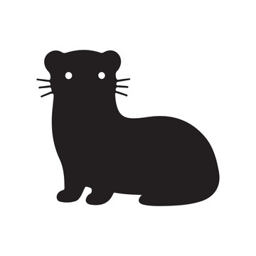 Black silhouette of a Ferret vector illustration animal design