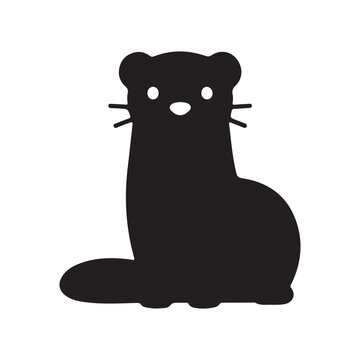 Black silhouette of a Ferret vector illustration animal design