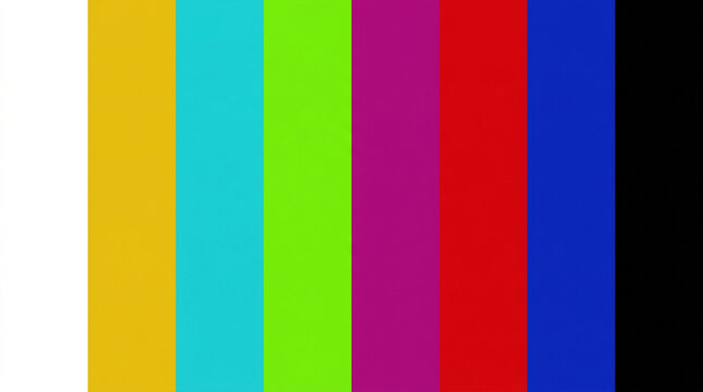 Classic television broadcast test pattern with color bars