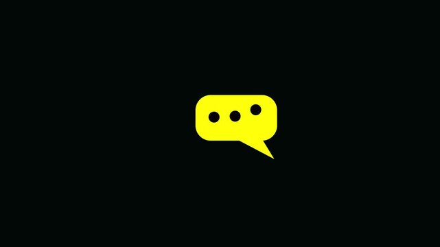 Animated three dots typing icon representing chat or message activity4k