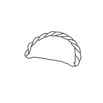 Pastel Pastry Doodle Coloring Page Isolated Vector