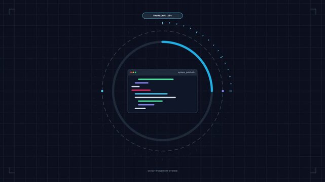 Digital Software Update Progress Ring Loading System Code Data Motion Illustration