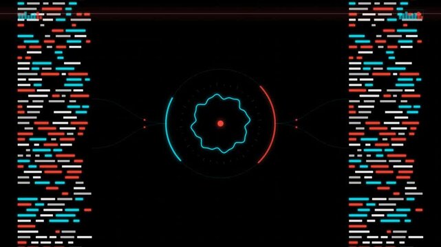 Digital data flow with HUD elements and clean lines during a futuristic network simulation