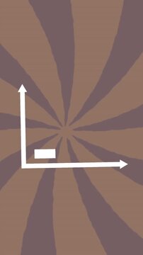 Animation of bar graph icon against purple radial background