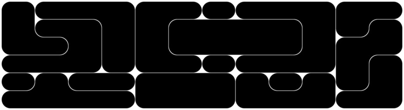Minimalist linear wireframe layout, blank rectangular grid template for website architecture and modular photo collages.
