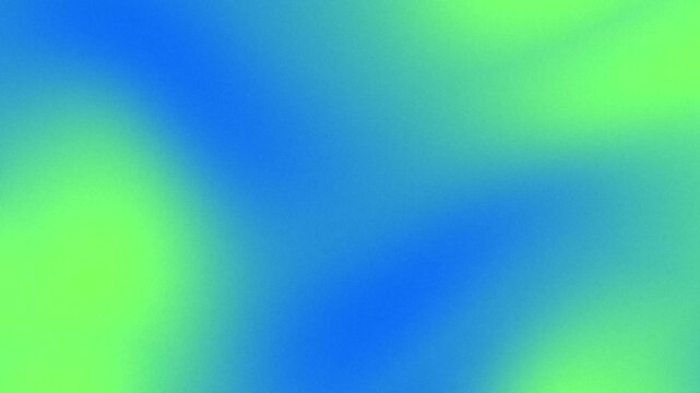Bright blue and green gradient. Soft blurred motion with grain. Fresh abstract video backdrop. Blue green gradient. Grainy gradient