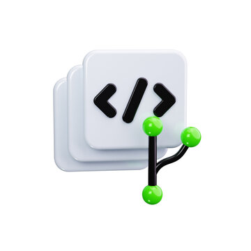 Git 3d render icons
