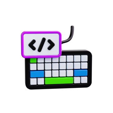 Keyboard 3d render icons