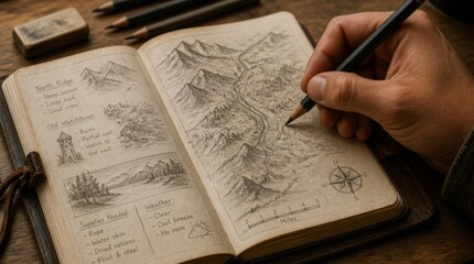 Fototapeta premium Archaeological Map or Sketch