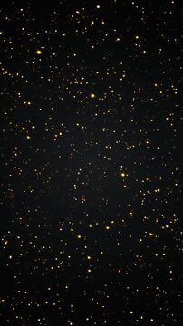 Red Sparkling Star Particles Falling on Black Animation, Golden Glitter Dust for Christmas & New Year Holiday Videos Vertical Social Media Motion Background