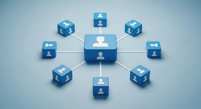 A futuristic network visualization representing interconnectedness data flow and the central role of individuals in a digital ecosystem