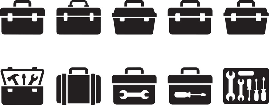 Labor Day Toolbox Black Icon Pack