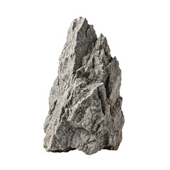 Vertical grey stone rock boulder isolated on transparent background, PNG © Moxen