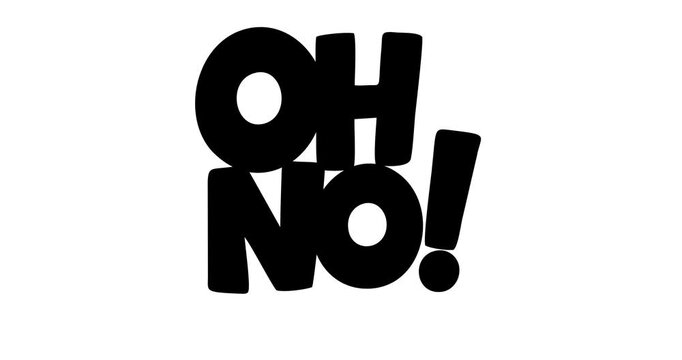 Oh No Word Motion Graphic Text Animation, Expressive Kinetic Typography for Vlog and Social Media
