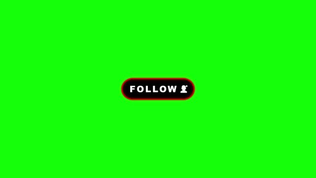 Green Screen Follow Button Motion Graphic Overlay with User Profile Icon Animation