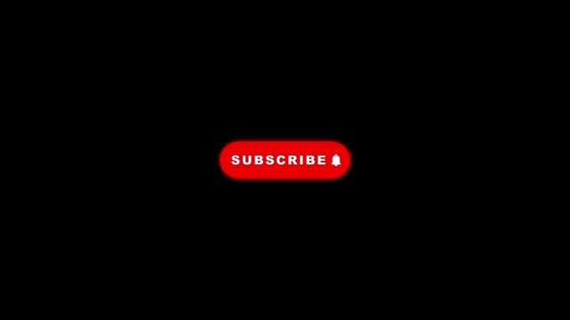 Red Channel Subscribe Button Display Animation with Bell Icon for Social Media Video