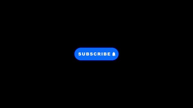 Blue Subscribe Button Motion Graphic Overlay Background with Notification Bell Icon Animation