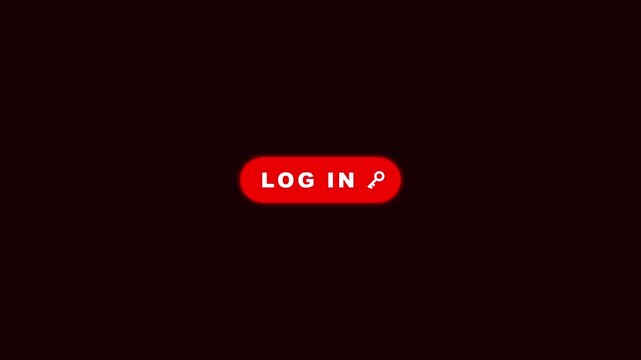 Cyber Security Log In Button Animation Display with Key Icon for UI Interface