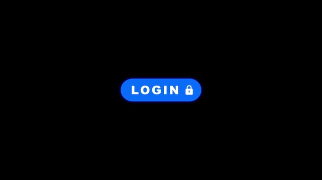 Blue Cyber Security Login Button Animation Display for Website and App Interface