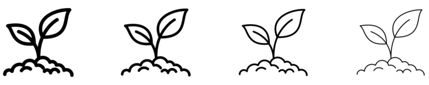 Seedling plant mixed style icon for nature and growth