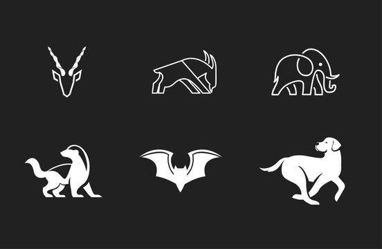 Minimalist Animal Logos and Icons Collection: Modern Line Art and Silhouette Graphics for Branding Design