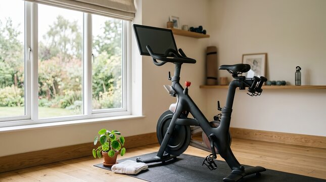 Exercise Bike by a Bright Window