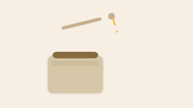 Minimalist animation of a drum being played with a wooden stick