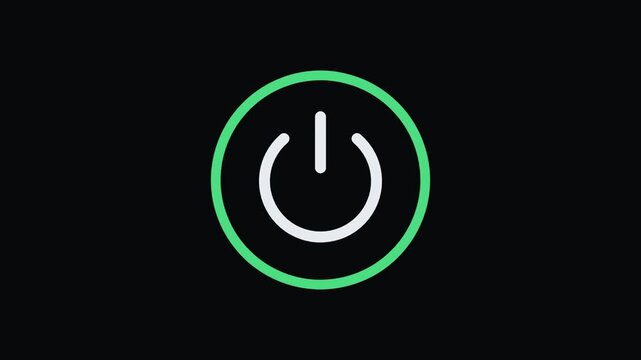 Power button Animated Line Icon Seamless Loop Motion Graphic Concept