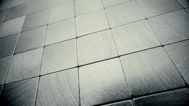 Modern grey slate tile wall background, square stone floor surface texture pattern
