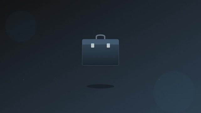 professional dark gray briefcase work animation green screen
